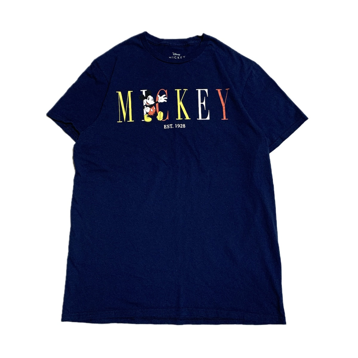 ディズニー Disney Tシャツ ミッキー ネイビー メンズM