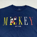 ディズニー Disney Tシャツ ミッキー ネイビー メンズM