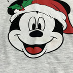 ディズニー Disney Tシャツ ミッキー クリスマス ライトグレー メンズXL