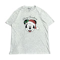 ディズニー Disney Tシャツ ミッキー クリスマス ライトグレー メンズXL