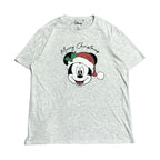 ディズニー Disney Tシャツ ミッキー クリスマス ライトグレー メンズXL