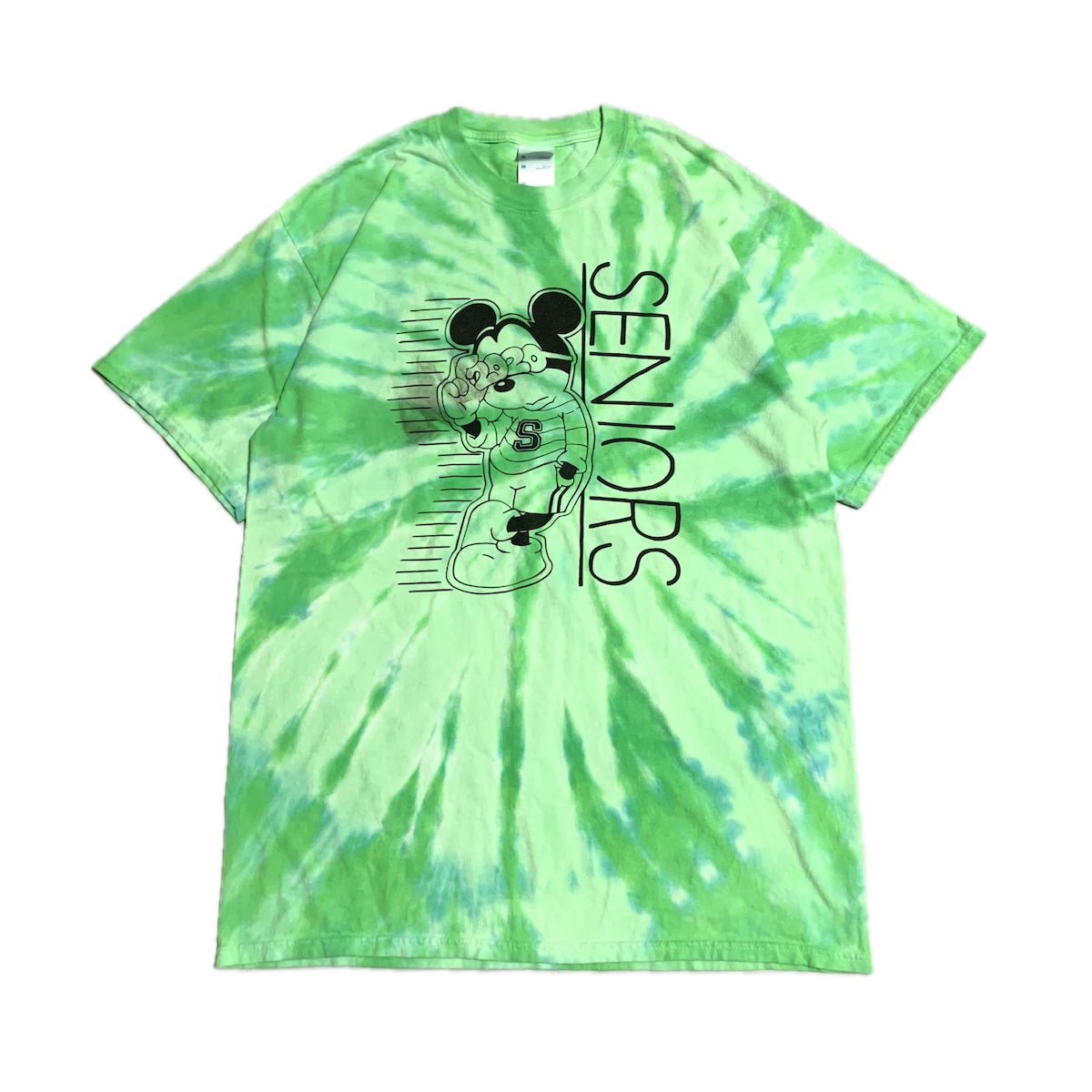 ディズニー Disney Tシャツ ミッキー タイダイ グリーン メンズM