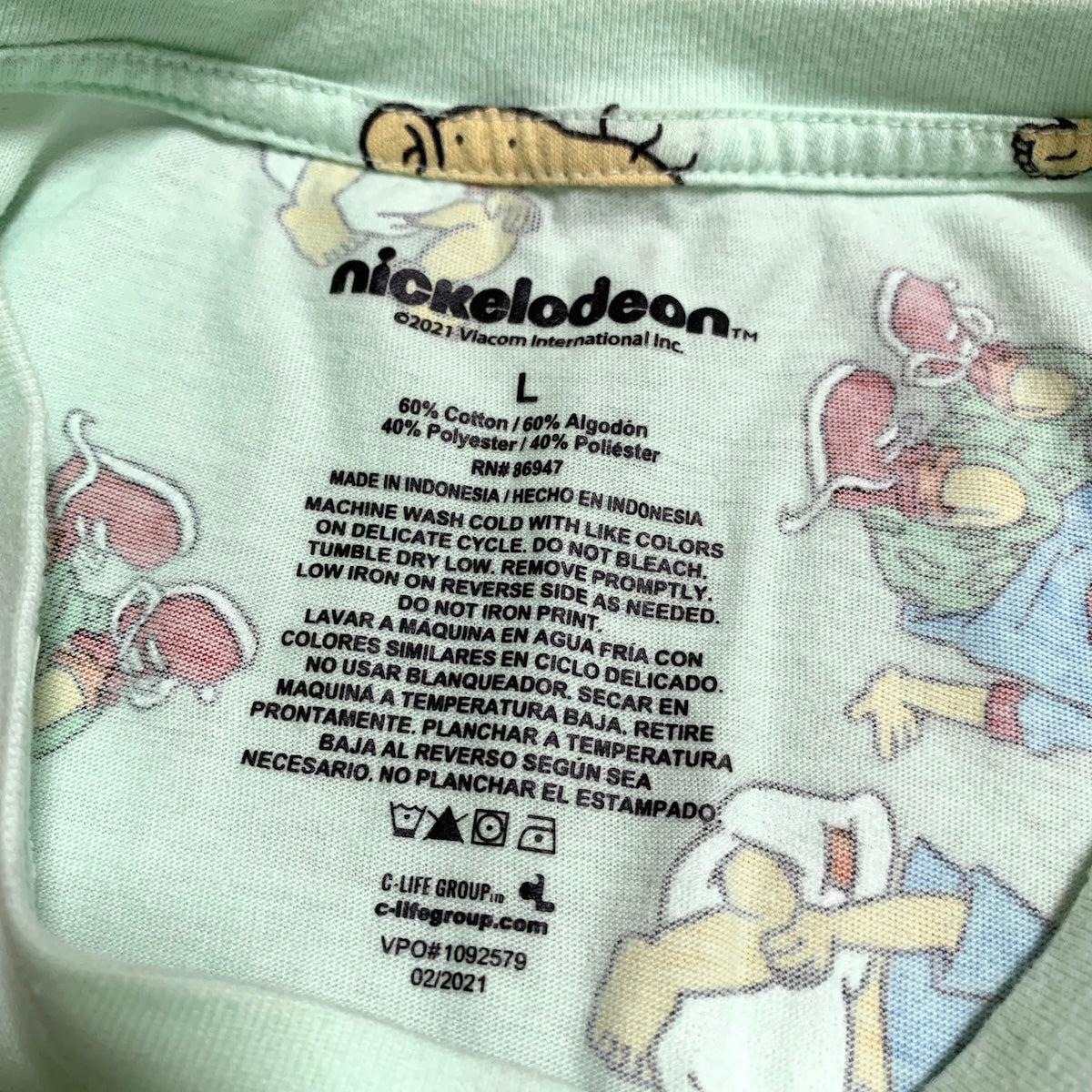 ニコロデオン nickelodeon Tシャツ チャッキーフィンスター ライトグリーン メンズL