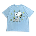 ピーナッツ PEANUTS Tシャツ スヌーピー 刺繍 ライトブルー メンズL