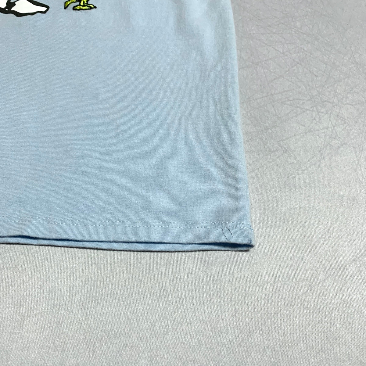 ピーナッツ PEANUTS Tシャツ スヌーピー 刺繍 ライトブルー メンズL