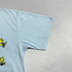 ピーナッツ PEANUTS Tシャツ スヌーピー 刺繍 ライトブルー メンズL