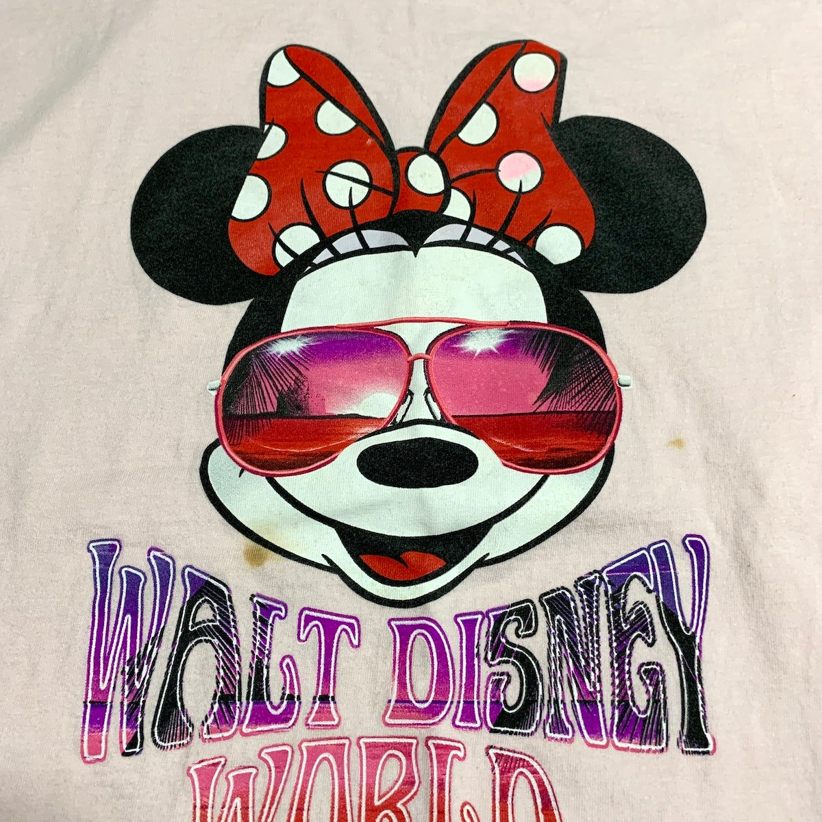 ディズニー Disney Tシャツ ディズニーワールド ミニー ピンク メンズL