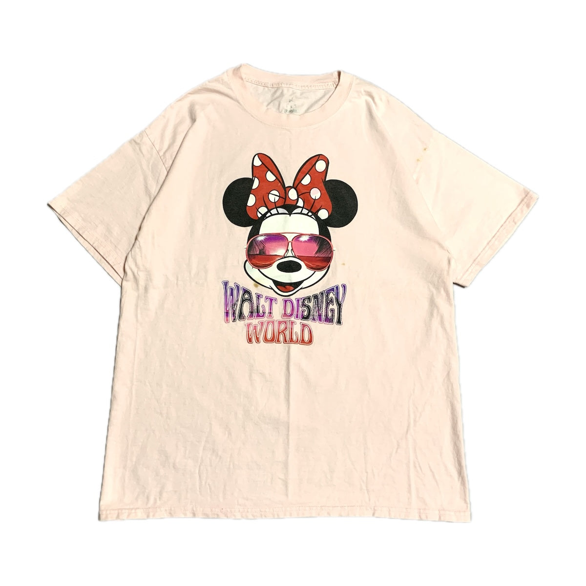 ディズニー Disney Tシャツ ディズニーワールド ミニー ピンク メンズL