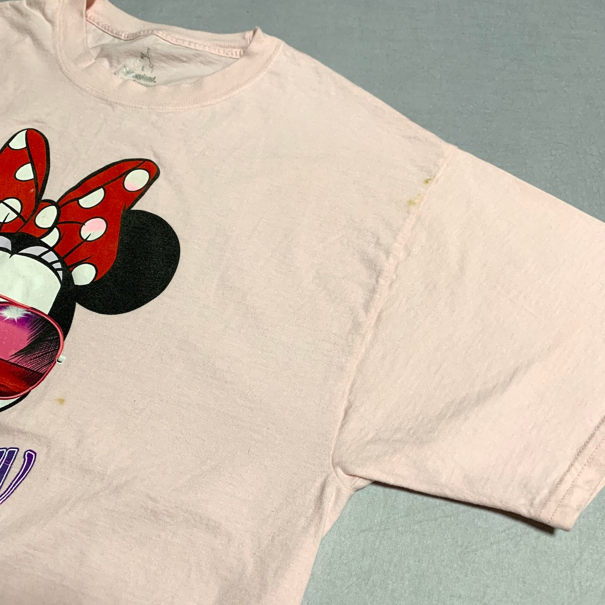 ディズニー Disney Tシャツ ディズニーワールド ミニー ピンク メンズL