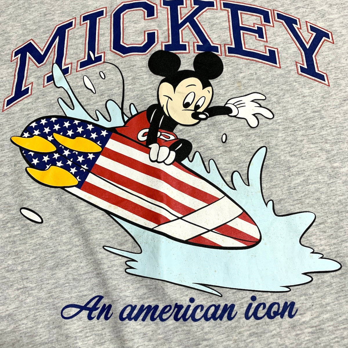 ディズニー Disney Tシャツ H&M ミッキー ライトグレー メンズS