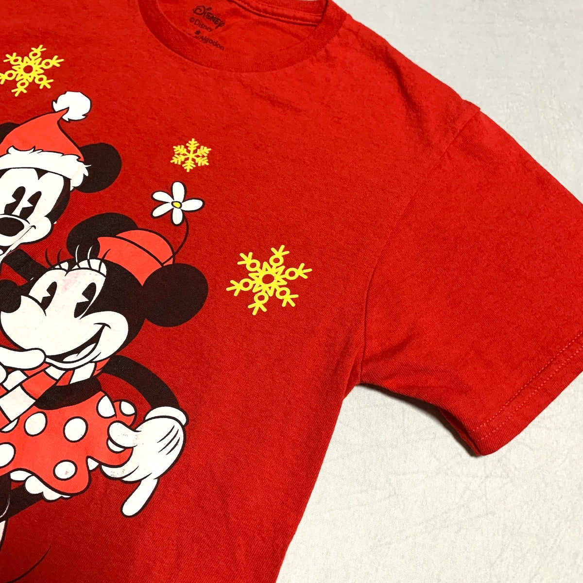 ディズニー Disney Tシャツ ミッキー ミニー レッド メンズS