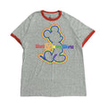 ディズニー Disney Tシャツ ミッキー リンガーT グレー メンズM