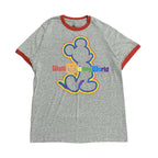 ディズニー Disney Tシャツ ミッキー リンガーT グレー メンズM