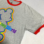 ディズニー Disney Tシャツ ミッキー リンガーT グレー メンズM