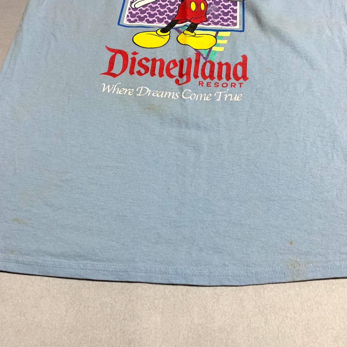 ディズニー Disney Tシャツ ミッキー ライトブルー メンズL