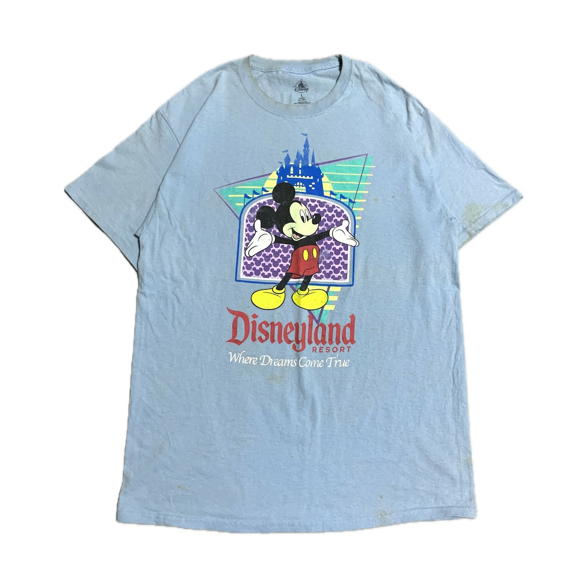 ディズニー Disney Tシャツ ミッキー ライトブルー メンズL