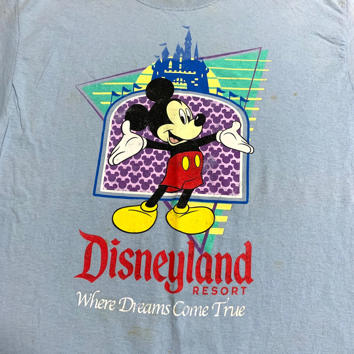 ディズニー Disney Tシャツ ミッキー ライトブルー メンズL