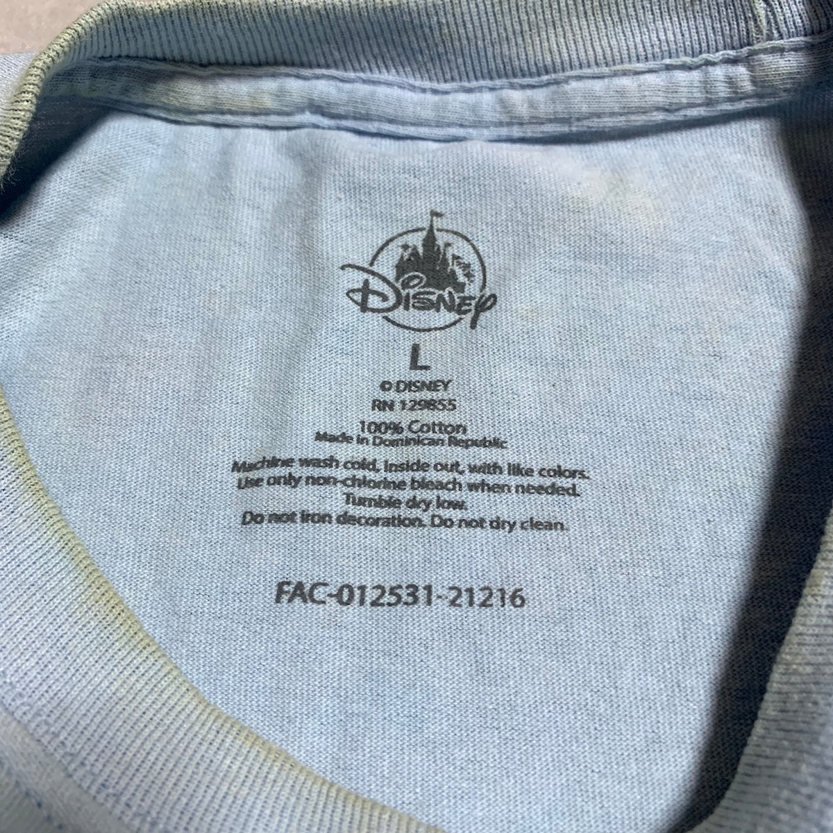 ディズニー Disney Tシャツ ミッキー ライトブルー メンズL