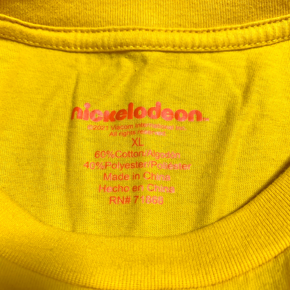 ニコロデオン nickelodeon Tシャツ ラグラッツ イエロー メンズXL