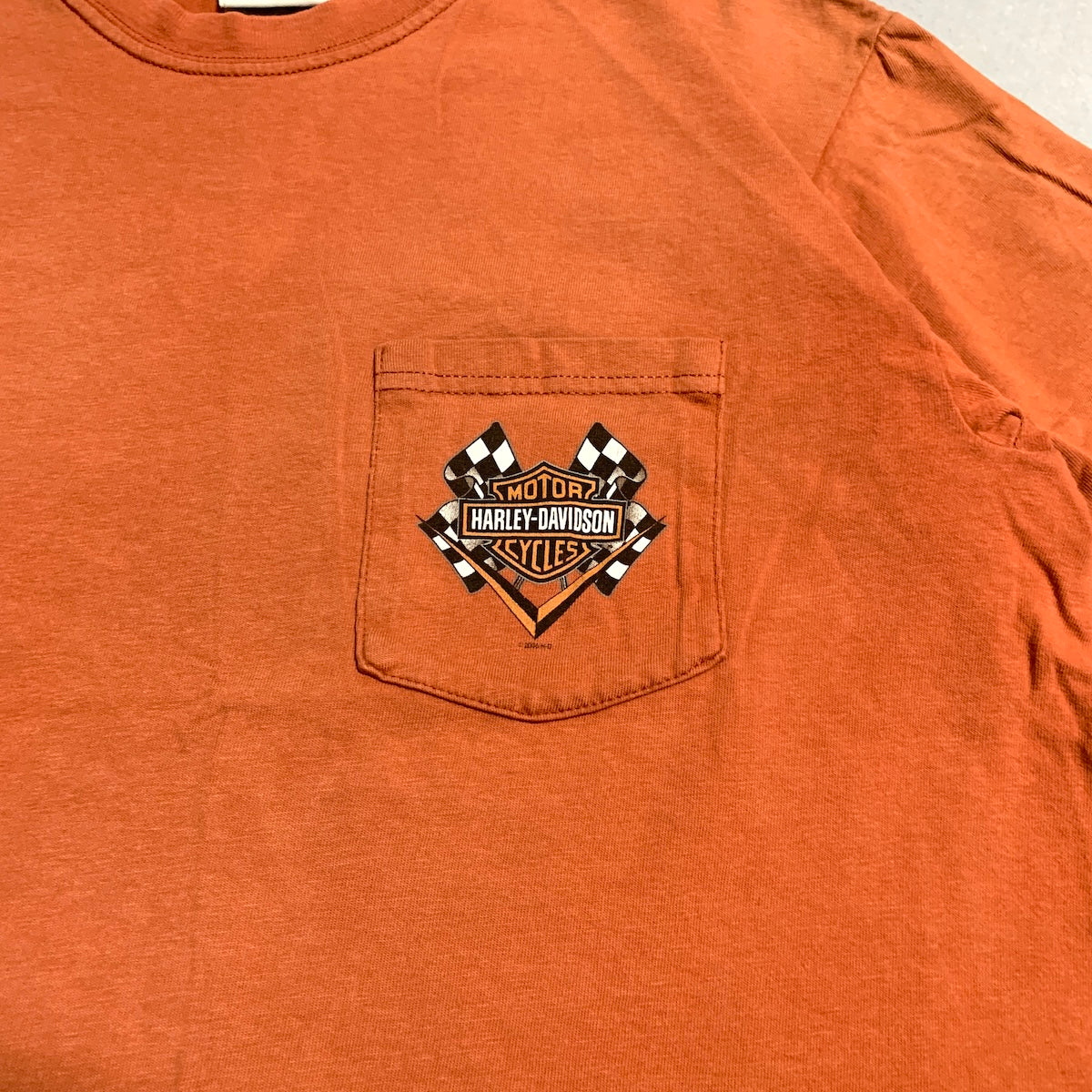 ハーレーダビッドソン Harley-Davidson Tシャツ USA製 ヘインズ オレンジ メンズM