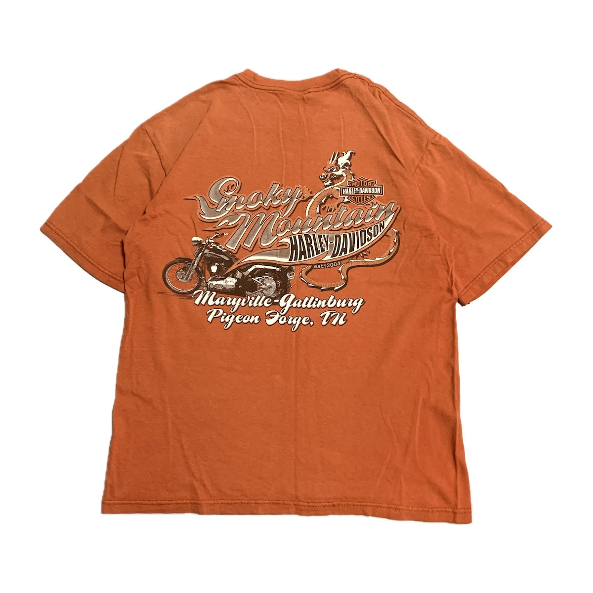 ハーレーダビッドソン Harley-Davidson Tシャツ USA製 ヘインズ オレンジ メンズM