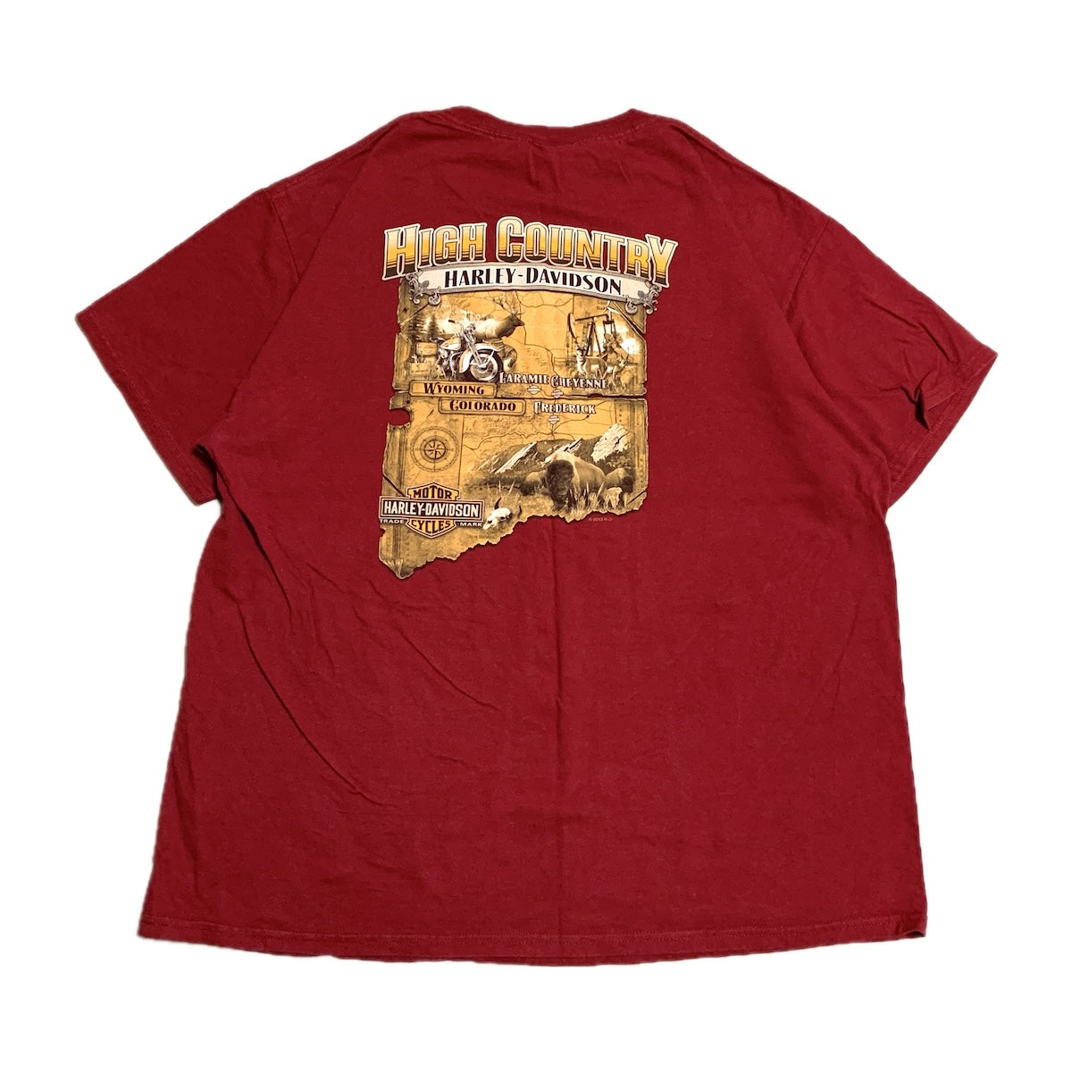 ハーレーダビッドソン Harley-Davidson Tシャツ ヘインズ ワインレッド メンズL