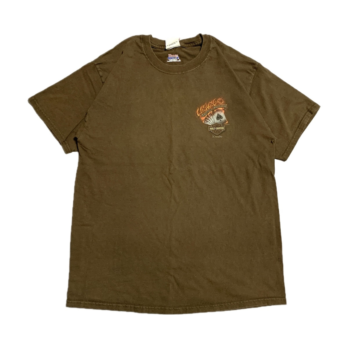 ハーレーダビッドソン Harley-Davidson Tシャツ ヘインズ ネバダ ブラウン メンズL