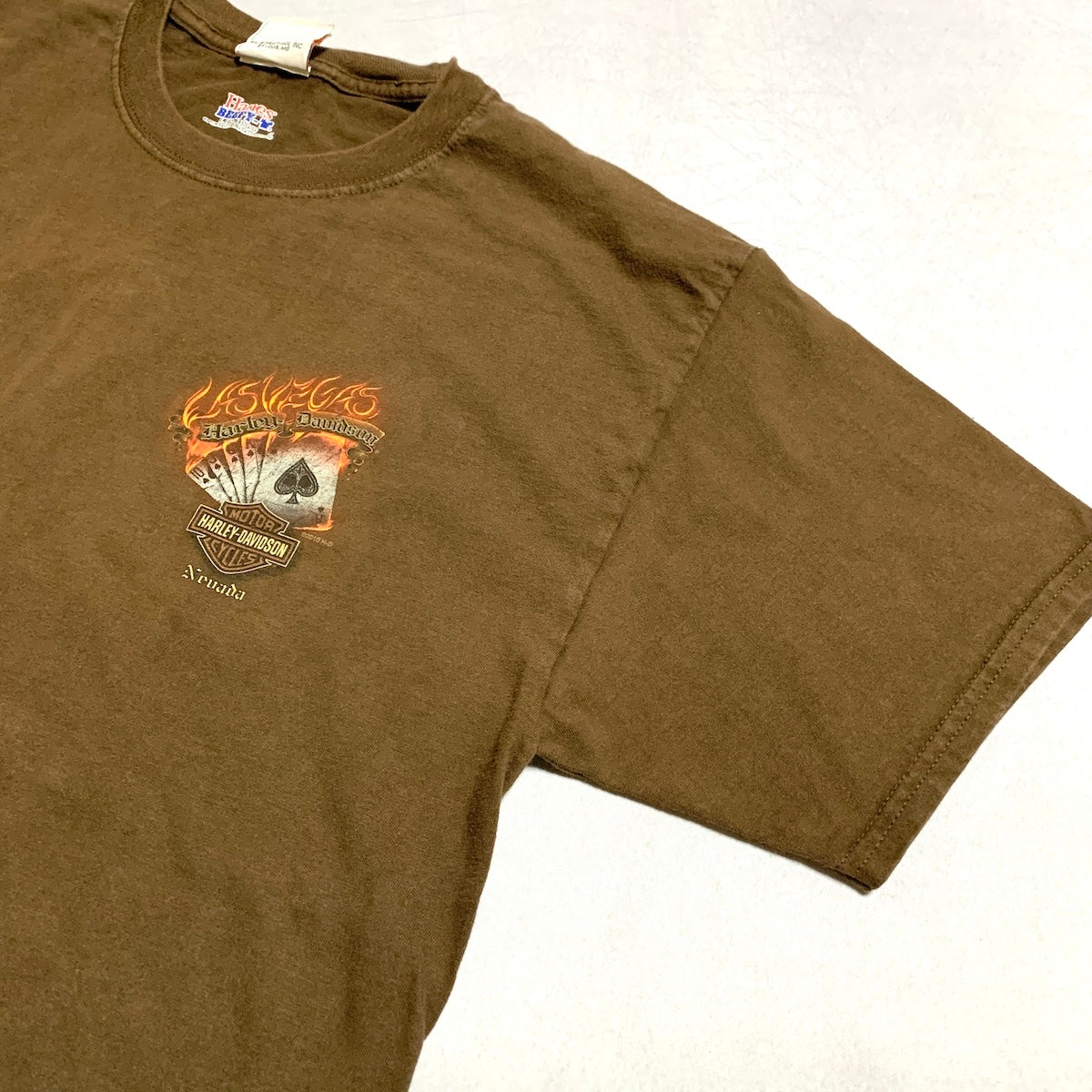 ハーレーダビッドソン Harley-Davidson Tシャツ ヘインズ ネバダ ブラウン メンズL