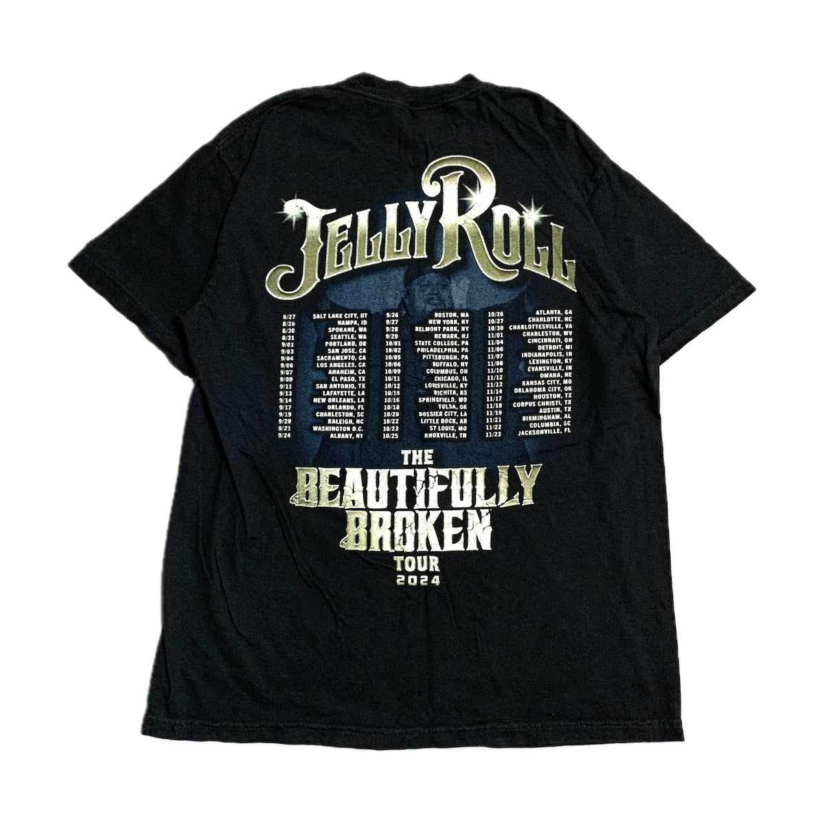 ジェリー・ロール jelly roll Tシャツ 2024 beautifully broken ブラック メンズM