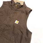 カーハート Carhartt ダックベスト ブラウン メンズS