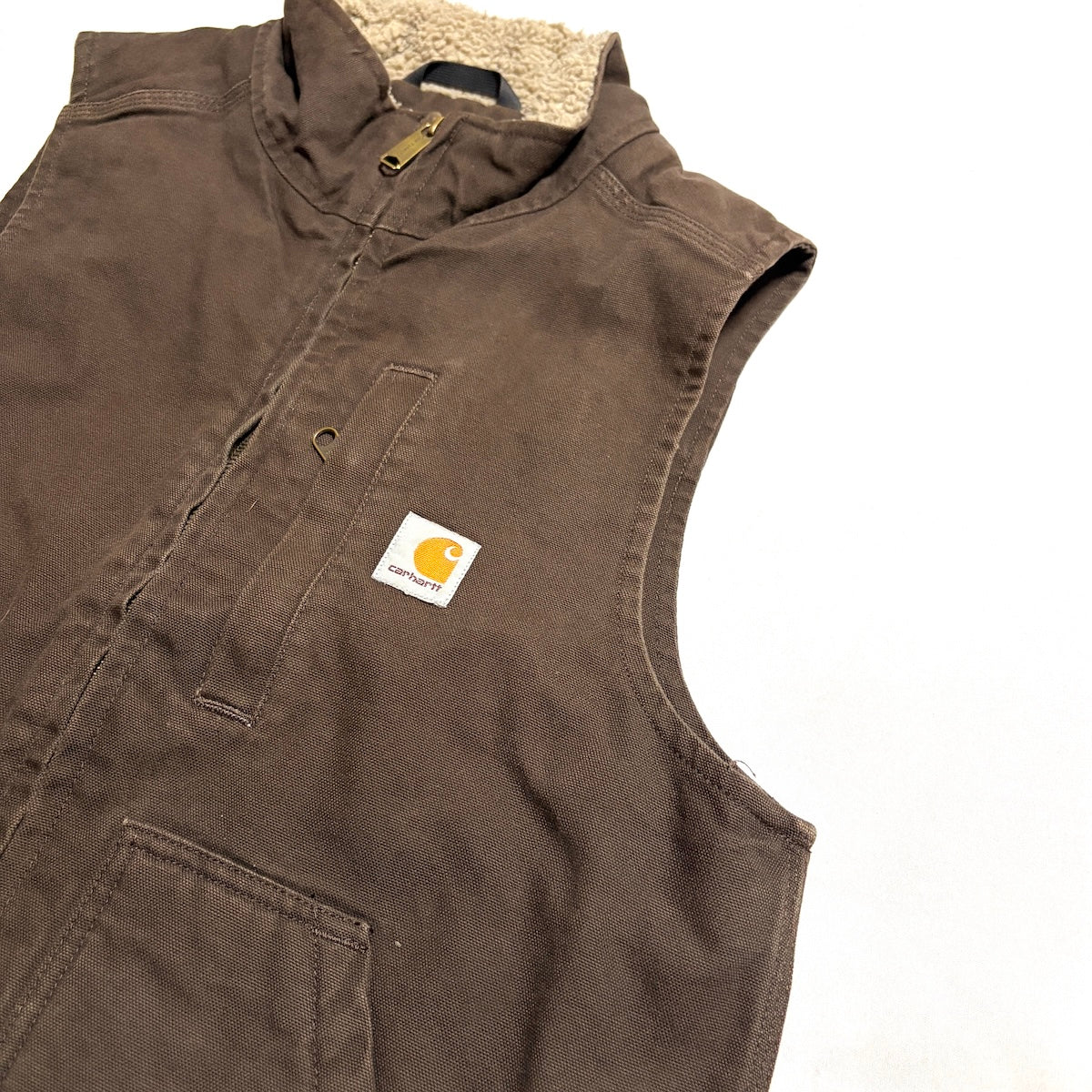 カーハート Carhartt ダックベスト ブラウン メンズS