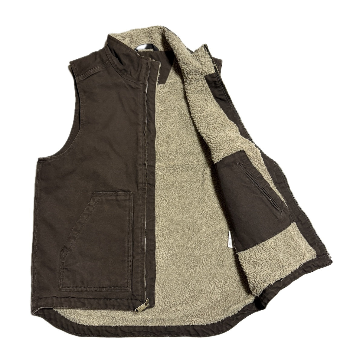 カーハート Carhartt ダックベスト ブラウン メンズS