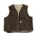カーハート Carhartt ダックベスト 裏地ボア ブラウン メンズXL