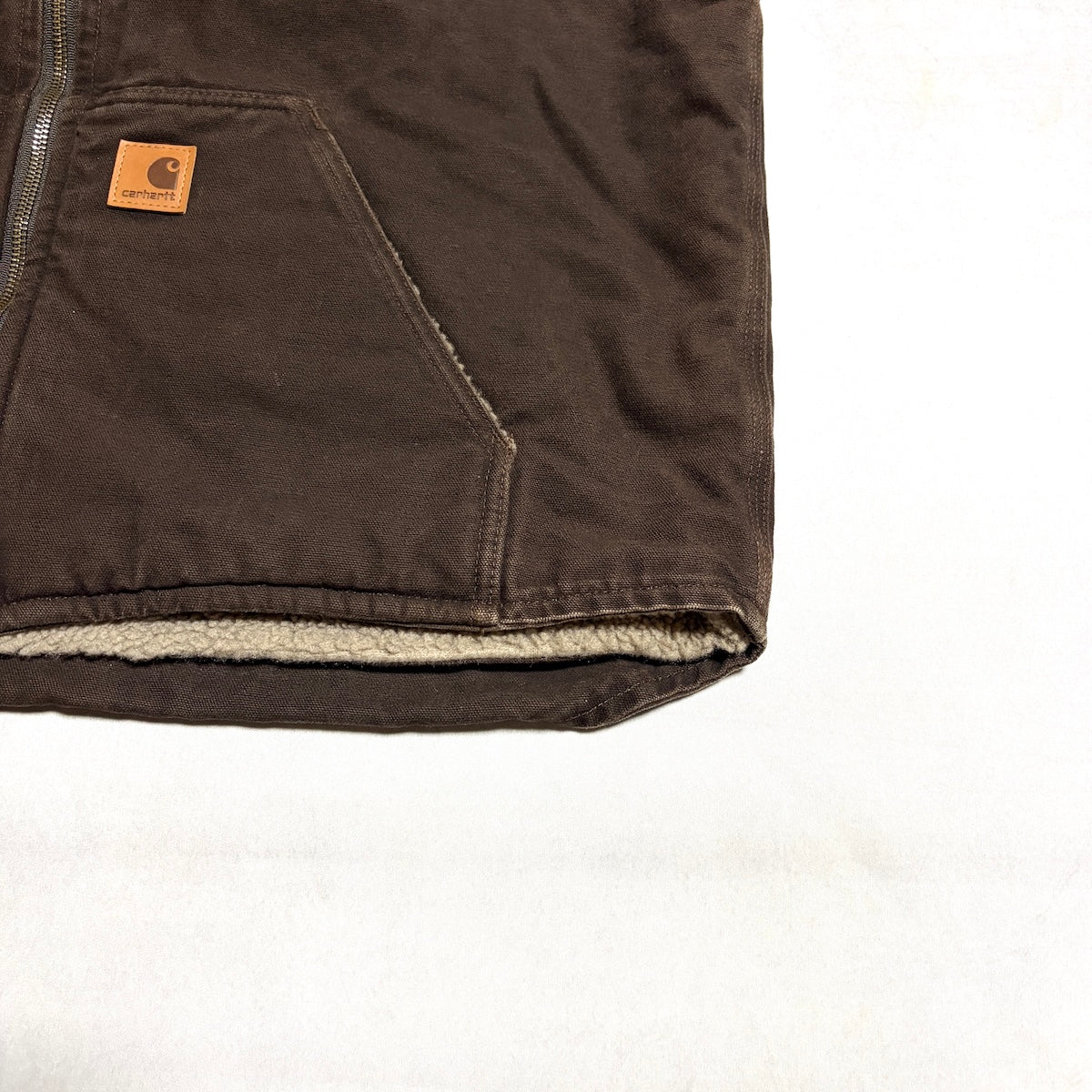 カーハート Carhartt ダックベスト 裏地ボア ブラウン メンズXL