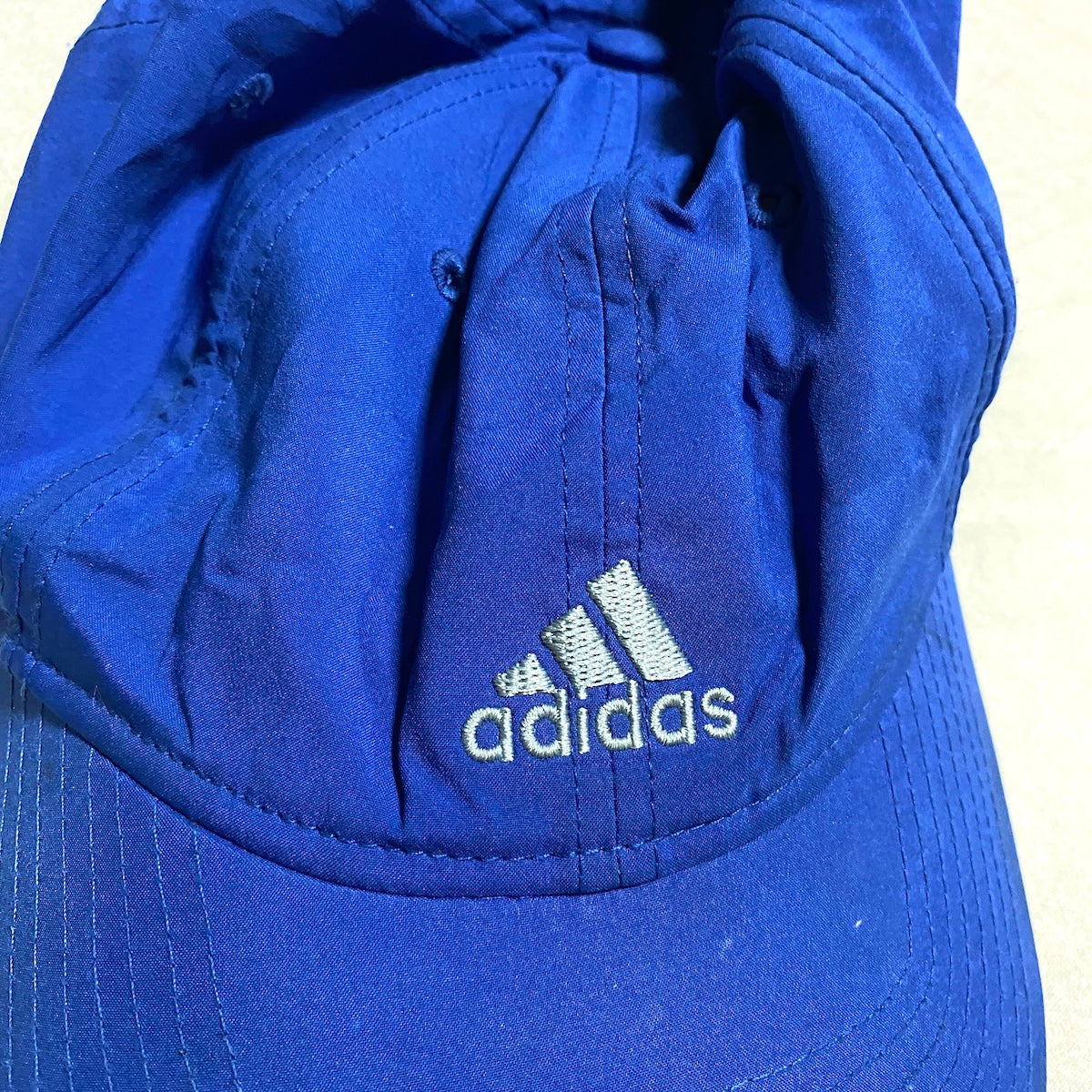 アディダス adidas キャップ ブルー 刺繍ロゴ L