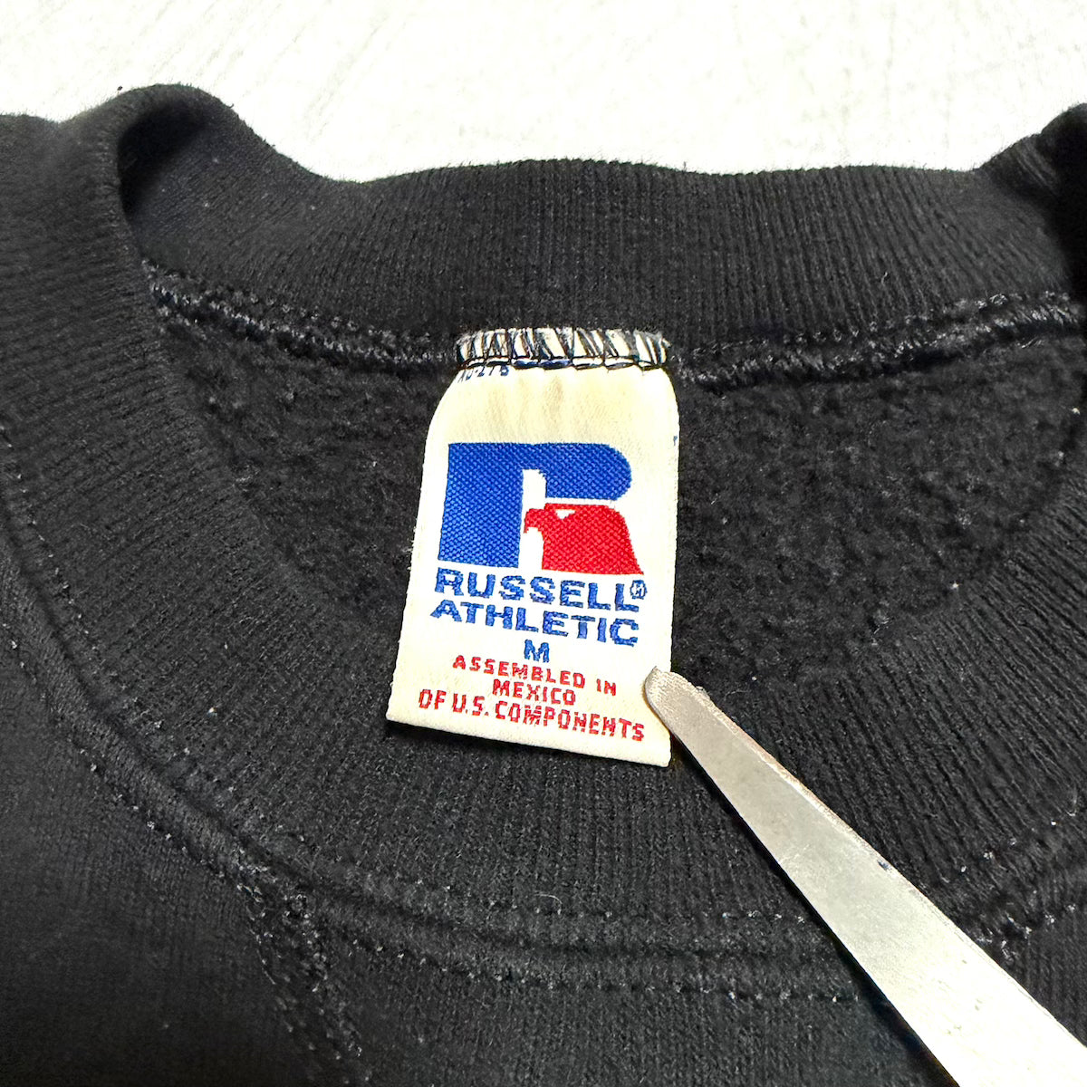 ラッセル Russell Athletic スウェット 90s ブラック 無地 メンズM