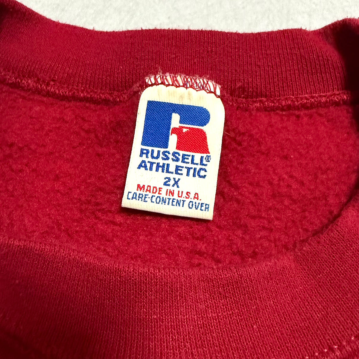 ラッセル Russell Athletic スウェット 90s USA製 レッド 無地 メンズXXL