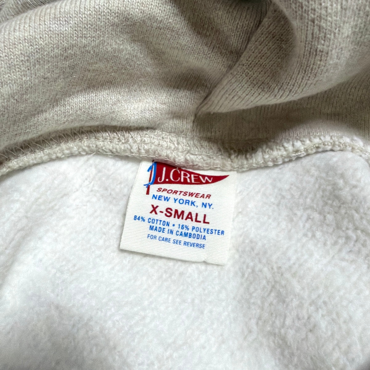 J.CREW パーカー 無地 アイボリー メンズXS