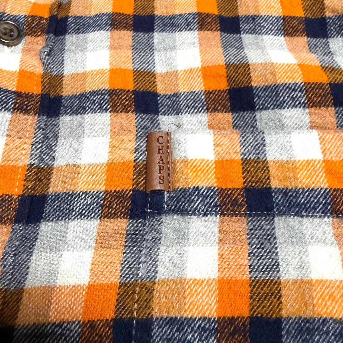 チャップス CHAPS 長袖シャツ ネルシャツ オレンジ メンズL